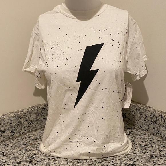 lulusimonstudio Tops - White Lightning Bolt Graphic Tee